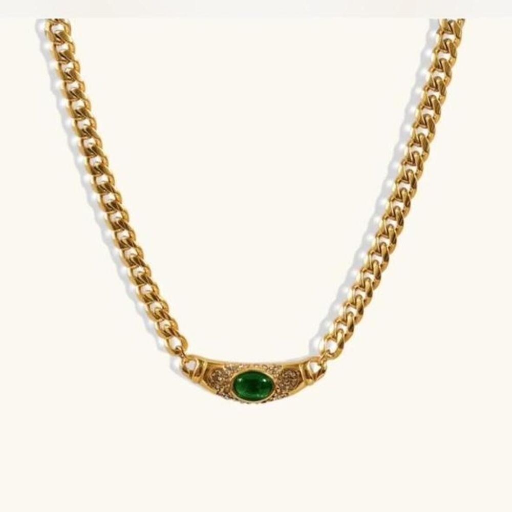 gold cuban chain necklace D116